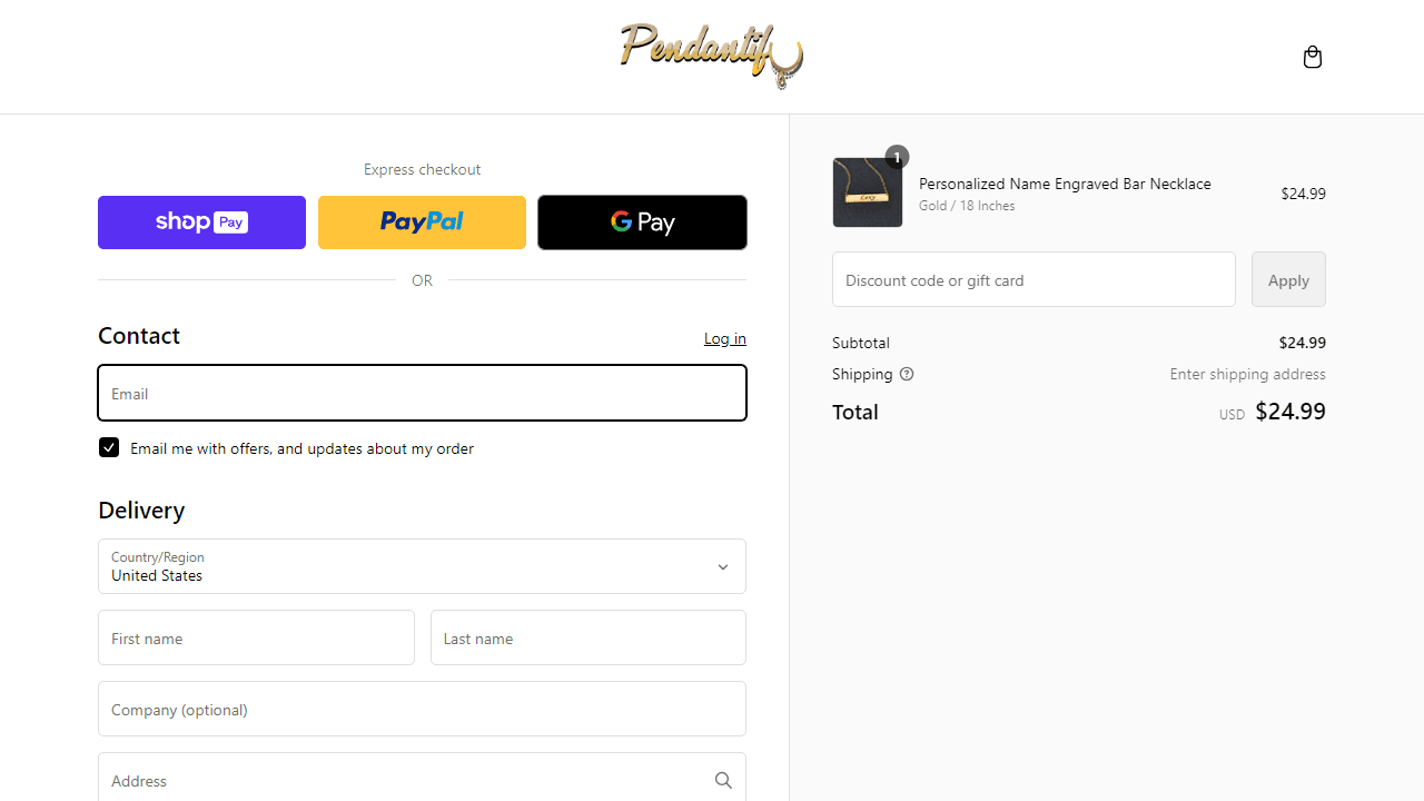 How to apply Pendantify coupon code